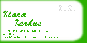 klara karkus business card