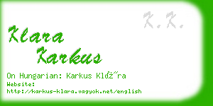 klara karkus business card